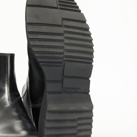 Prada Black Leather Chelsea Ankle Boots - Picture 5 of 12